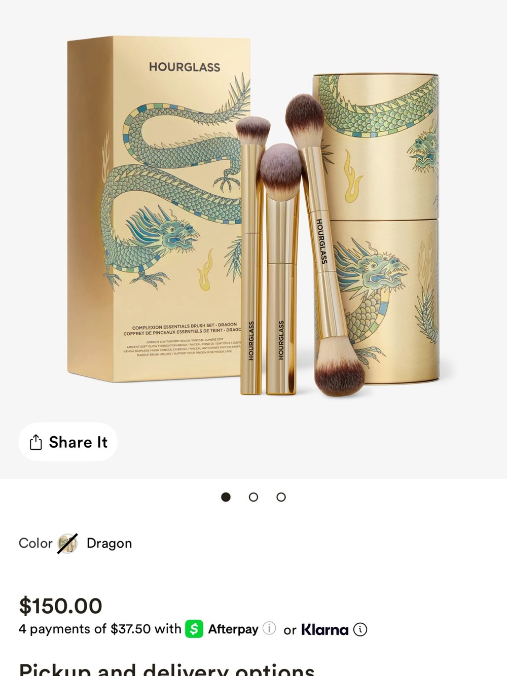 Hourglass Gold Dragon 3-Piece Complexion Brush Set